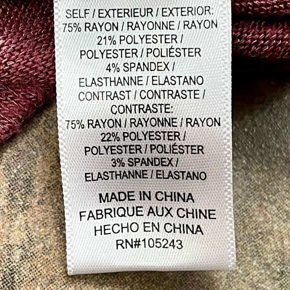 Bobeau Burgundy Mini Long Sleeve Wrap Sweater Dress Large - Picture 9 of 11